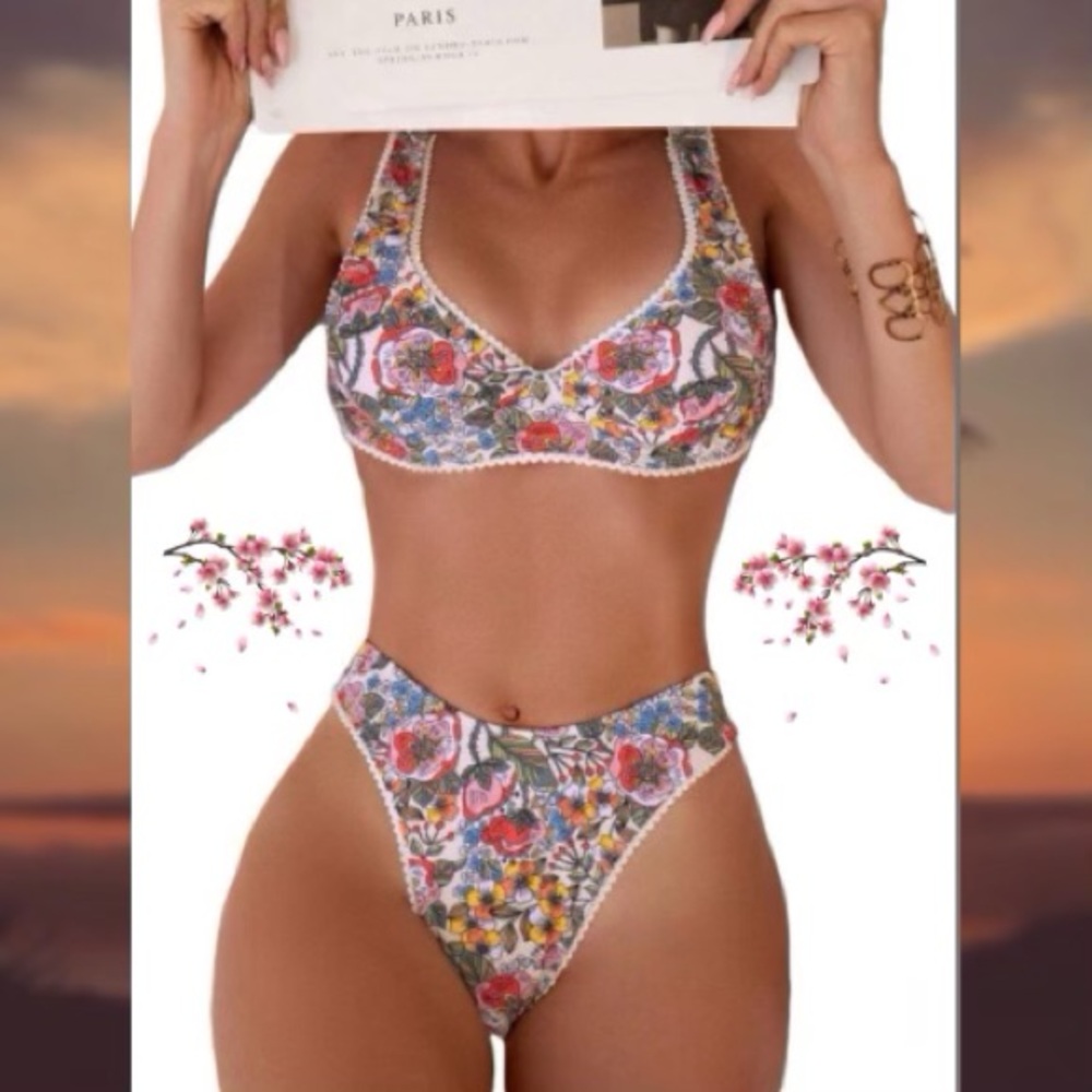 Floral Print Bikini Set